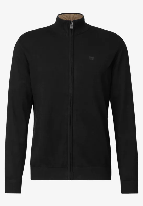 Cardigan basique avec fermeture éclair Black