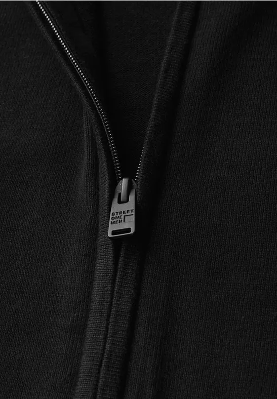 Cardigan basique avec fermeture éclair Black