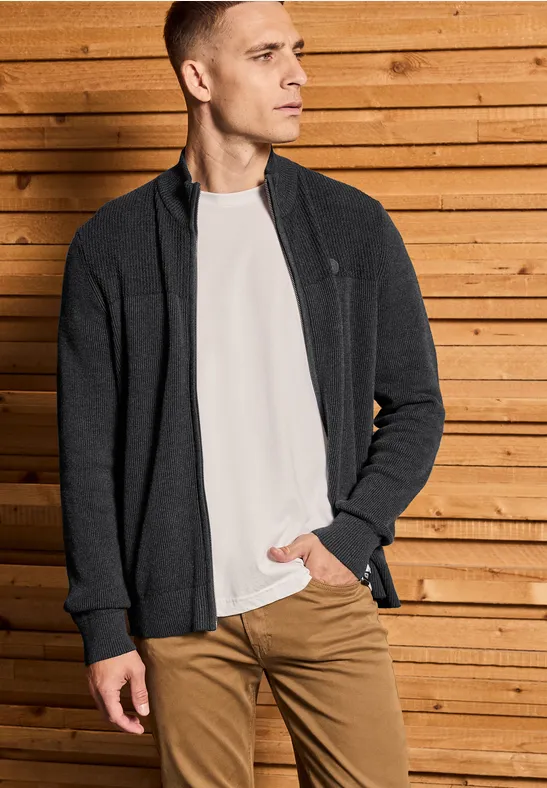 Two-Tone Strukturjacke anthra grey melange