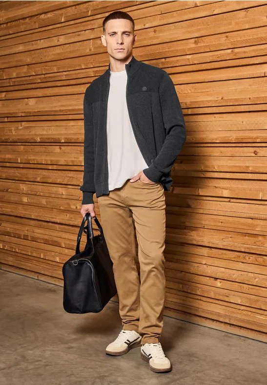 Two-Tone Strukturjacke anthra grey melange