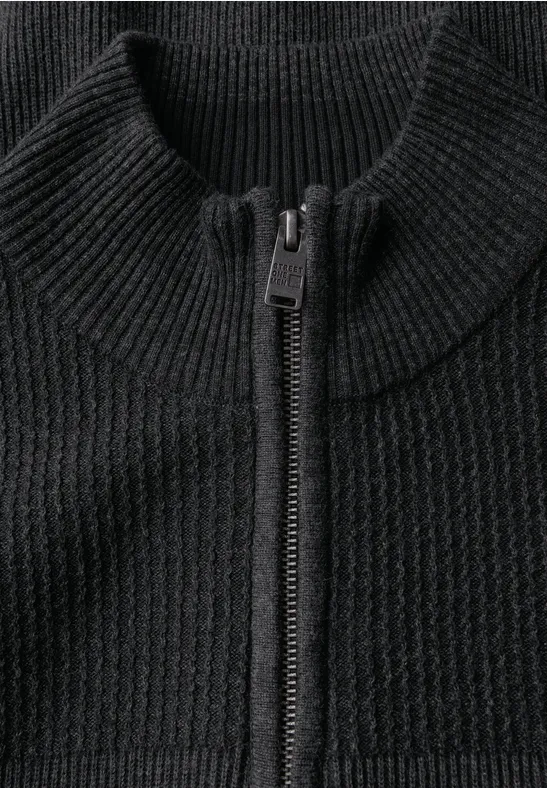Two-Tone Strukturjacke anthra grey melange