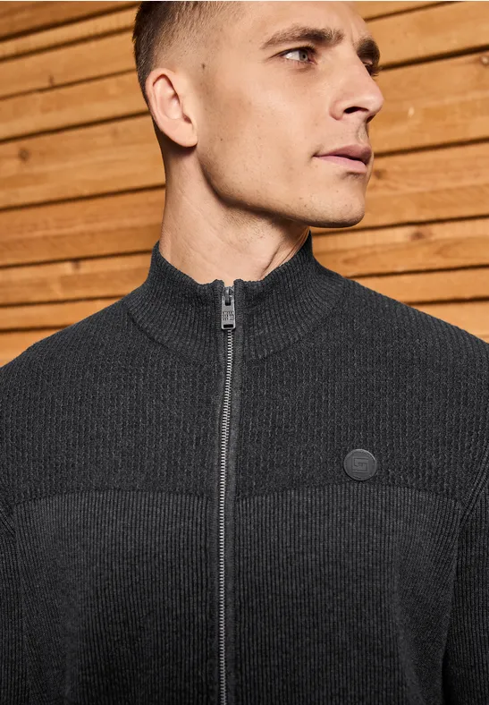 Two-Tone Strukturjacke anthra grey melange