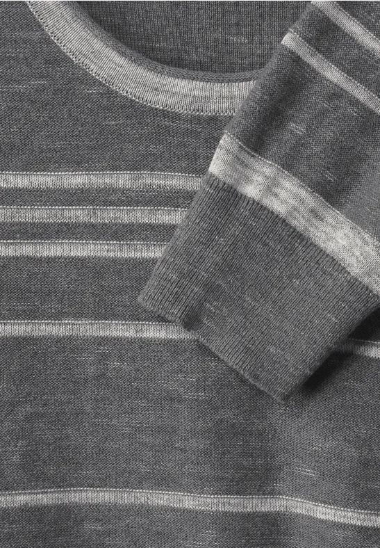 Pull en tricot bicolore stone grey melange