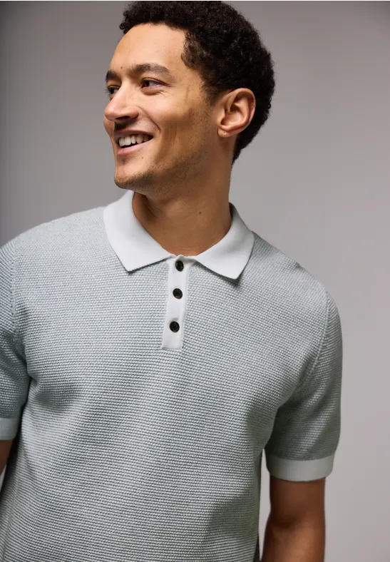 Polo structuré Two-Tone silver green