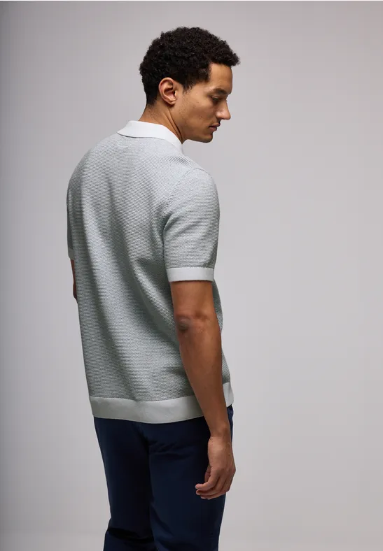 Polo structuré Two-Tone silver green