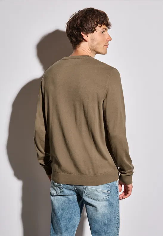 Basic Baumwoll Pullover dull brown