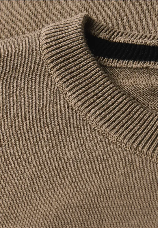 Basic Baumwoll Pullover dull brown