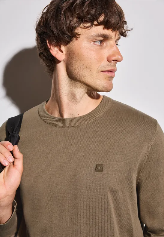 Basic Baumwoll Pullover dull brown