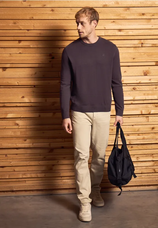 Basic katoenen trui bordeaux red