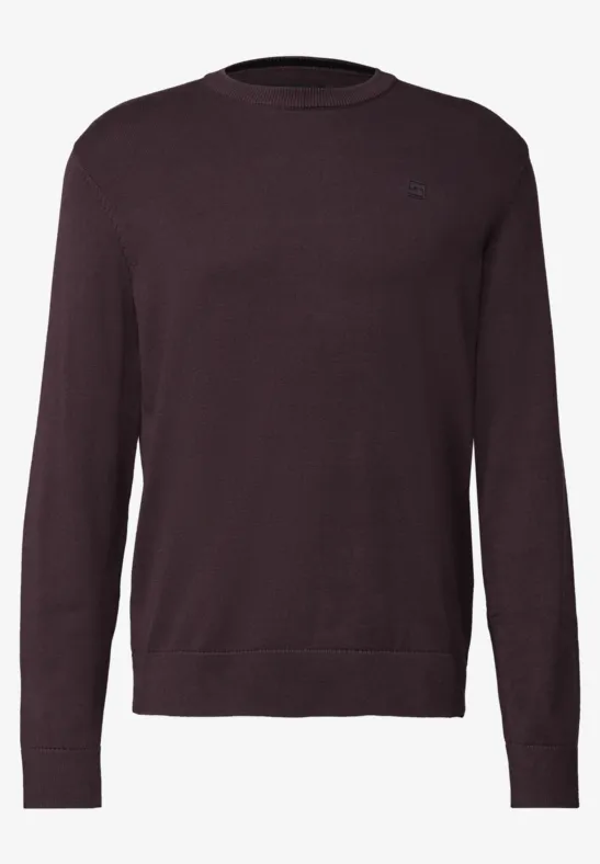 Basic katoenen trui bordeaux red