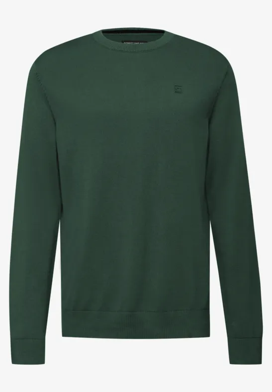 Basic katoenen trui soft olive green