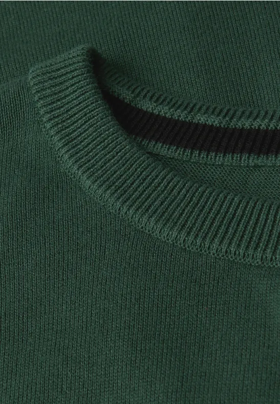 Basic katoenen trui soft olive green