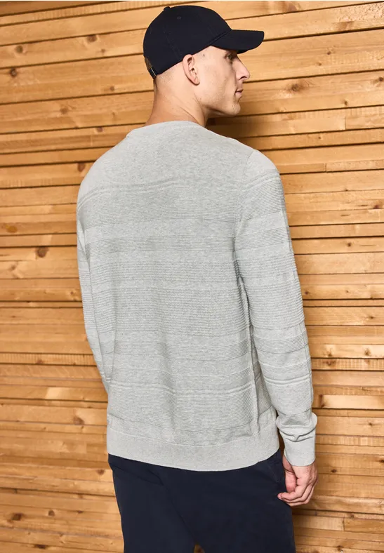 Pull à rayures structurées frost grey melange