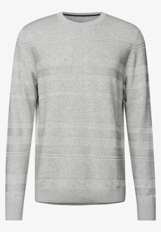 Pull à rayures structurées frost grey melange