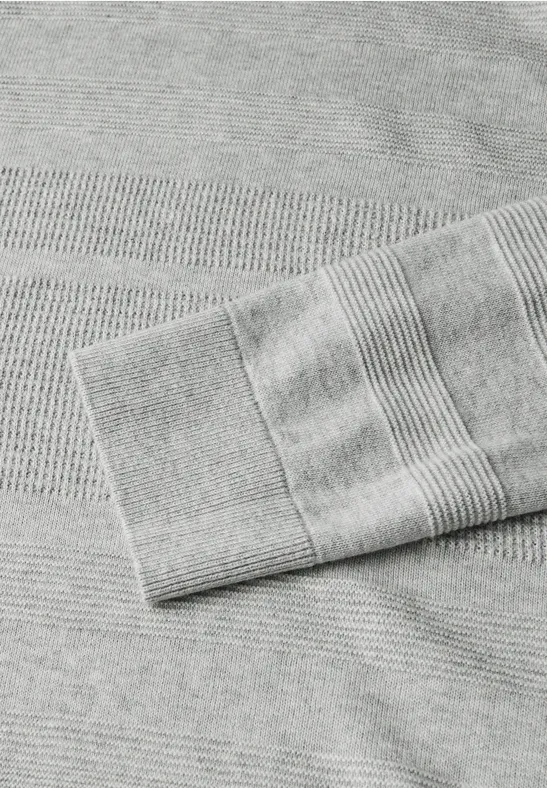 Pull à rayures structurées frost grey melange