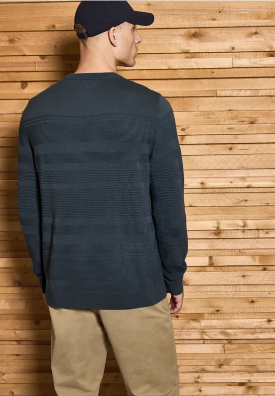 Pull à rayures structurées dusk blue