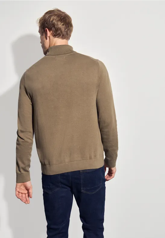 Basic Turtleneck Pullover dull brown