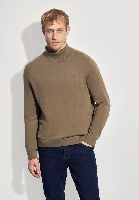 Basic Turtleneck Pullover dull brown