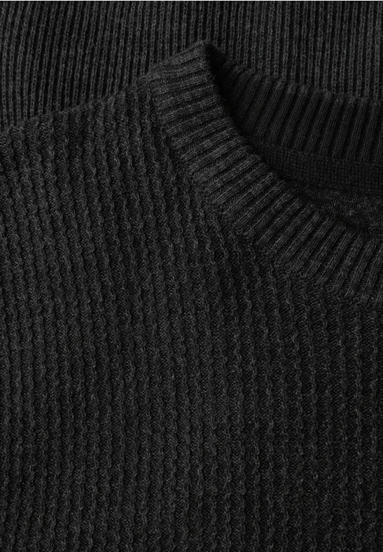 Pullover im Two-Tone Look anthra grey melange