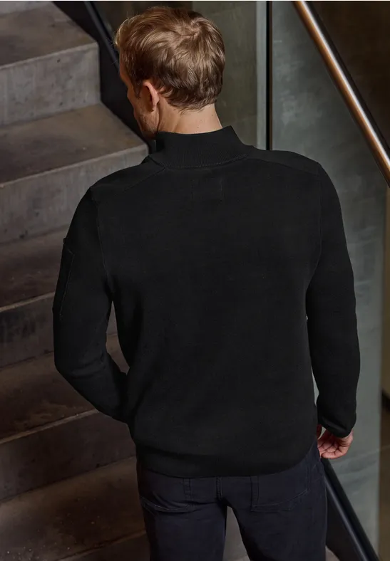 Trui met troyerkraag Black