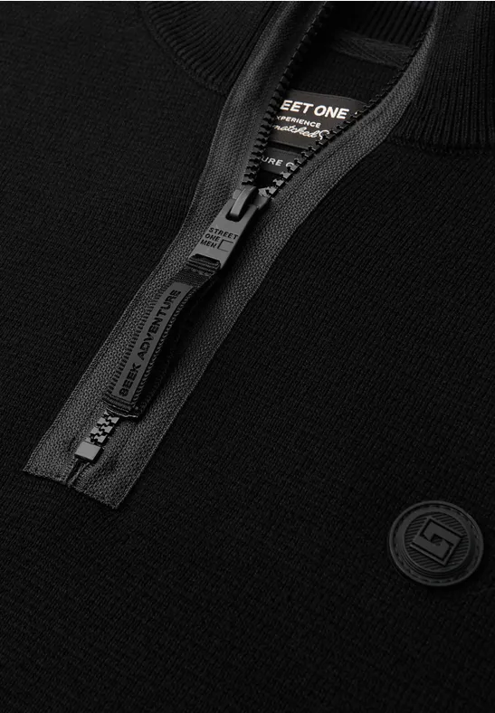 Trui met troyerkraag Black