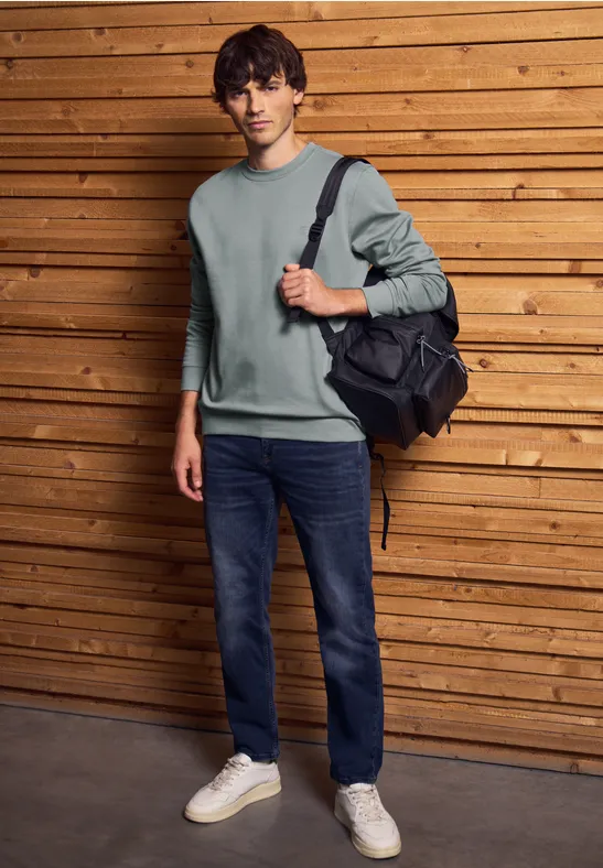 Sweater met ronde hals silver green