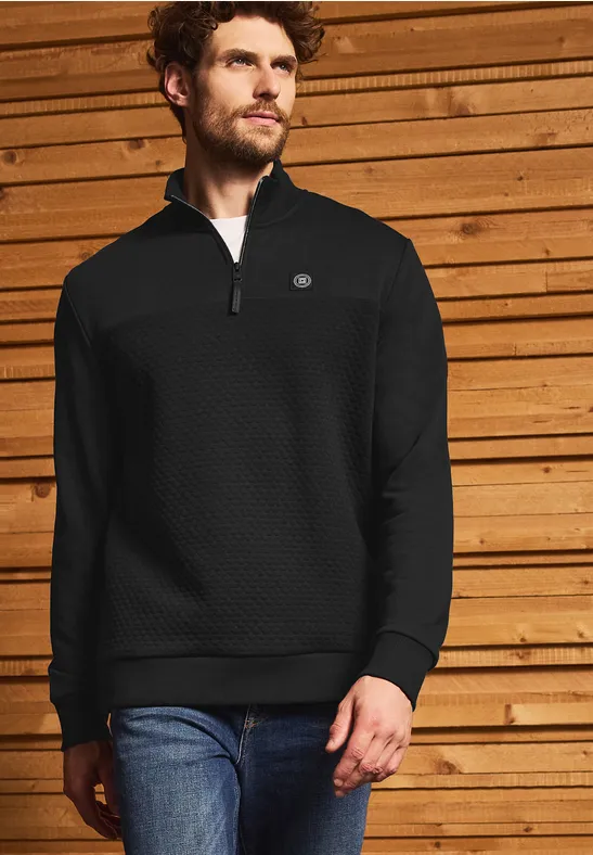 Troyer gestructureerde trui Black