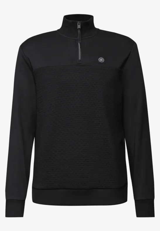 Troyer gestructureerde trui Black