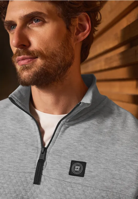 Pull-over structuré Troyer warm grey melange