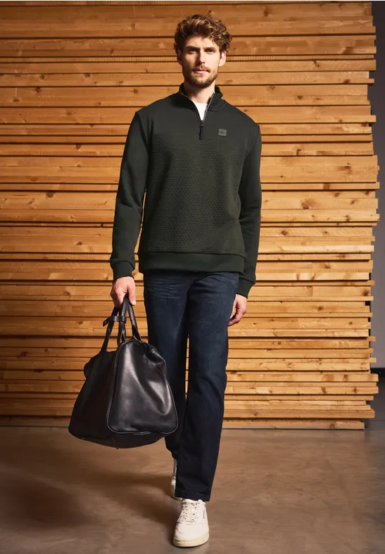 Pull-over structuré Troyer dark olive green