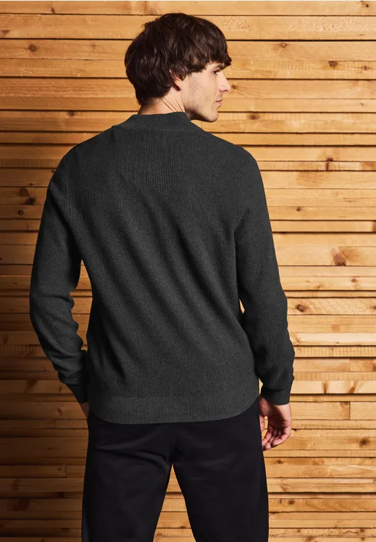 Sweter strukturalny Troyer anthra grey melange