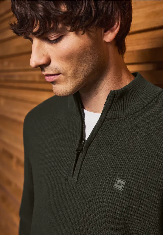Pull-over structuré Troyer dark olive green
