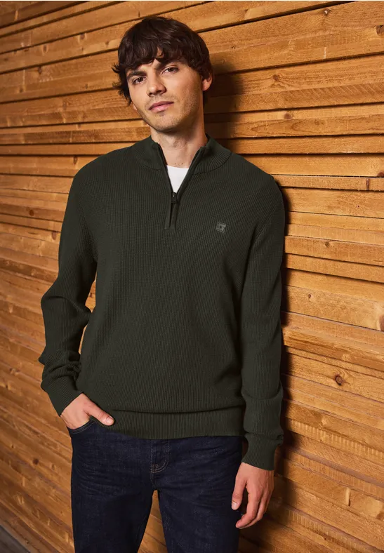 Pull-over structuré Troyer dark olive green