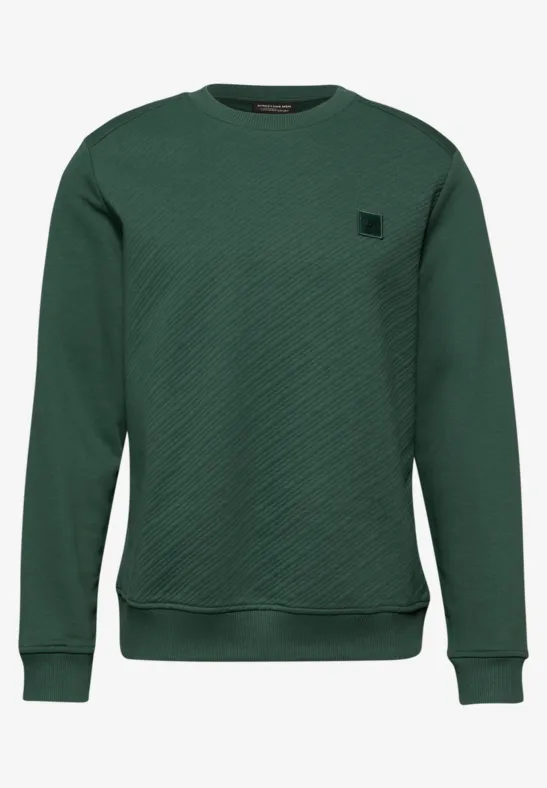 Sweat-shirt à col rond structuré soft olive green