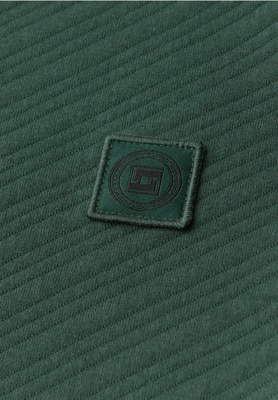 Sweat-shirt à col rond structuré soft olive green