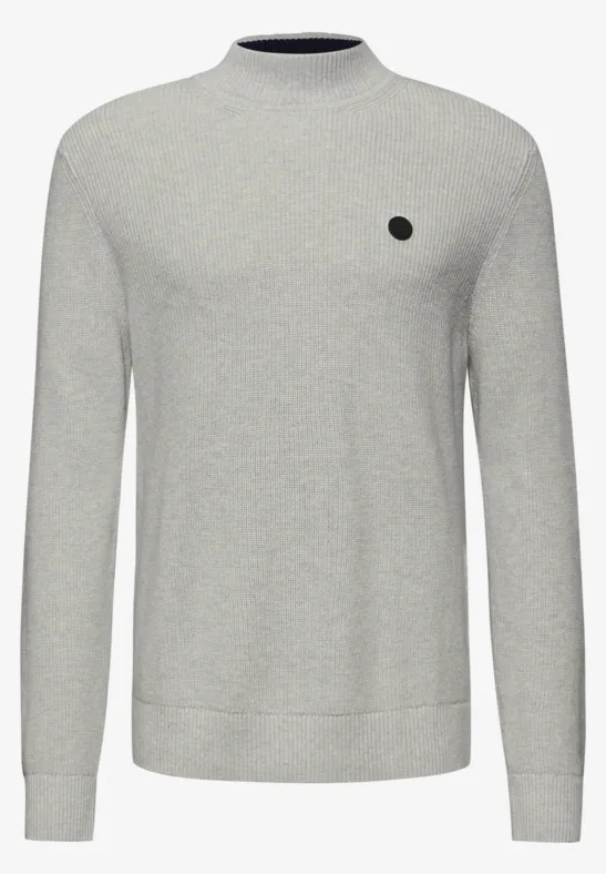 Sweter ze stójką frost grey melange