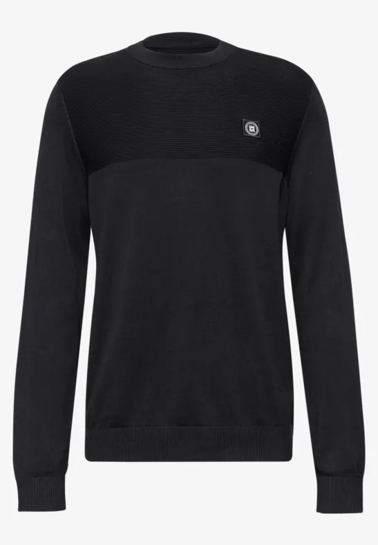 Trui met structuurmix Black