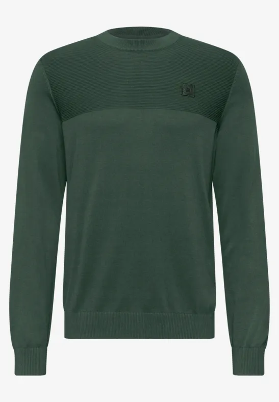 Trui met structuurmix soft olive green
