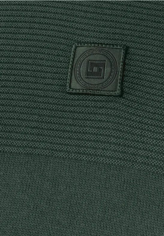 Trui met structuurmix soft olive green