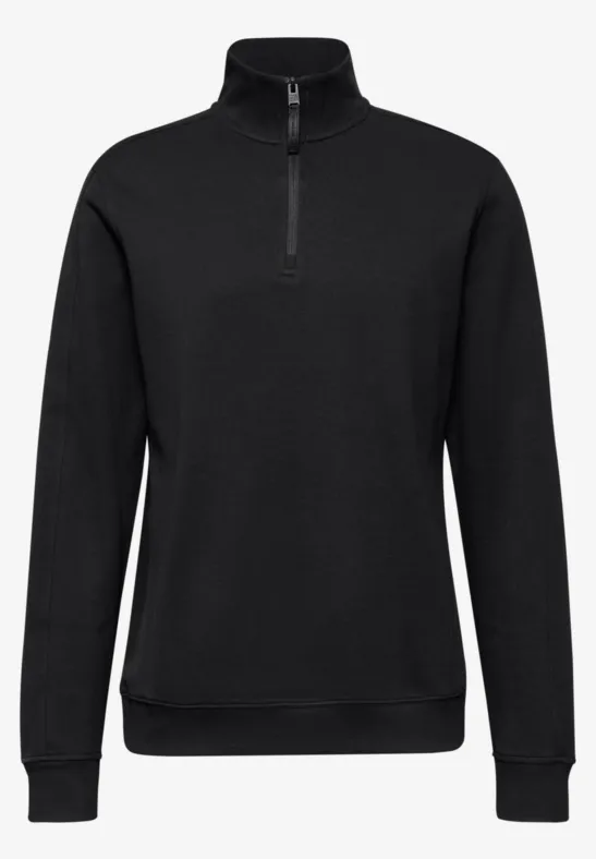 Piqué Troyer Sweatshirt Black