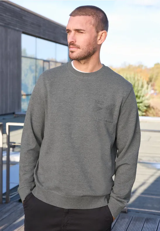 Sweatshirt mit Detailprint metal grey melange
