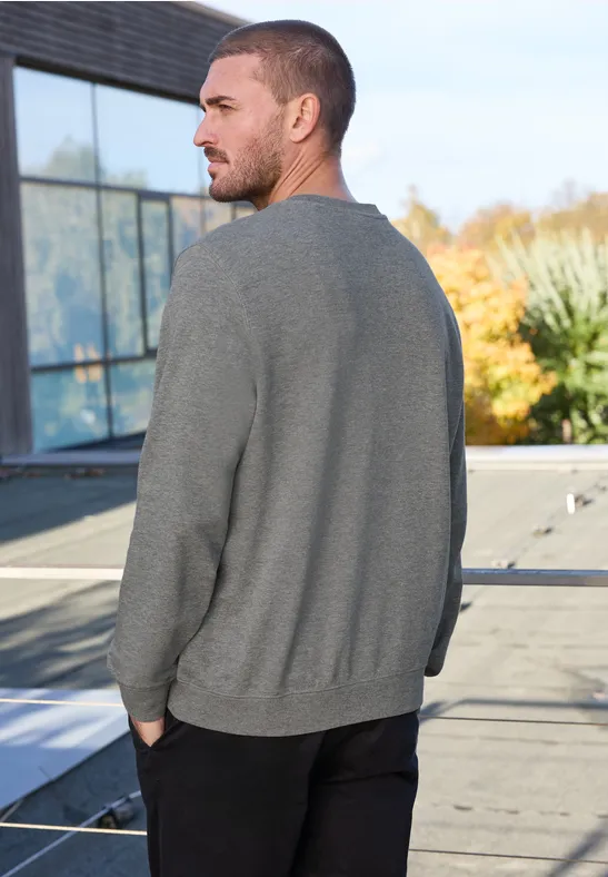 Sweatshirt mit Detailprint metal grey melange