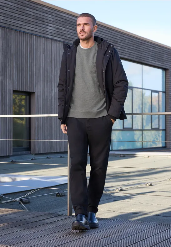 Sweatshirt mit Detailprint metal grey melange