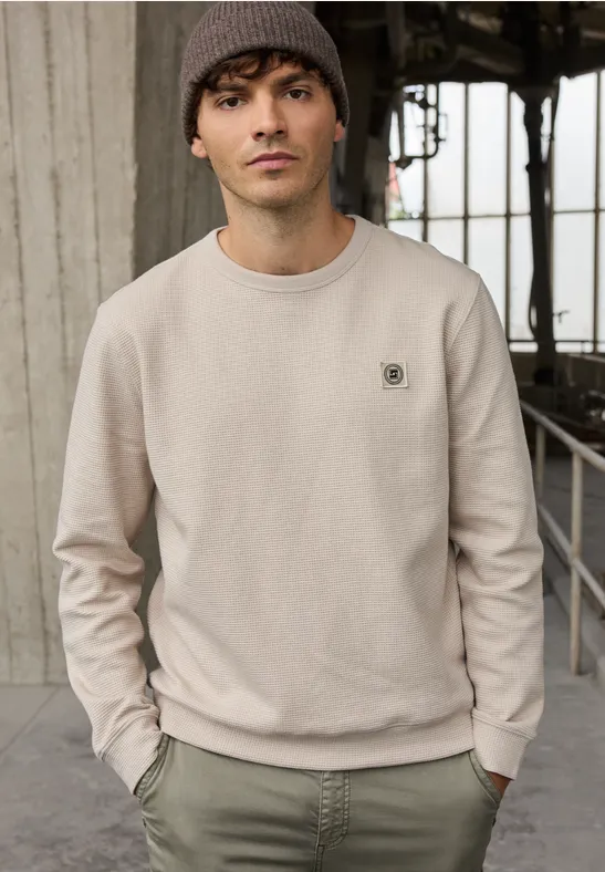 Sweatshirt mit 3D-Struktur granite beige