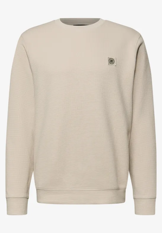 Sweatshirt mit 3D-Struktur granite beige