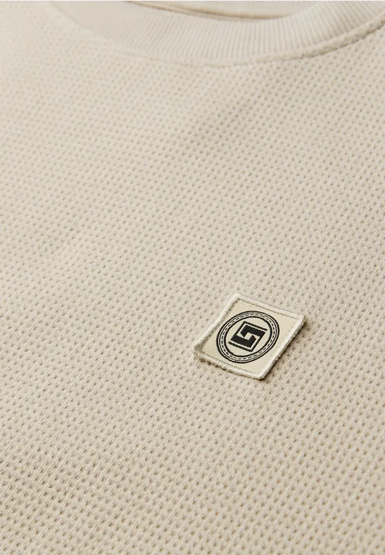 Sweatshirt mit 3D-Struktur granite beige