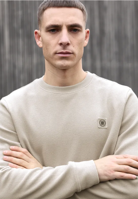 Sweatshirt mit 3D-Struktur granite beige