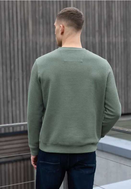 Sweatshirt mit 3D-Struktur timeless green
