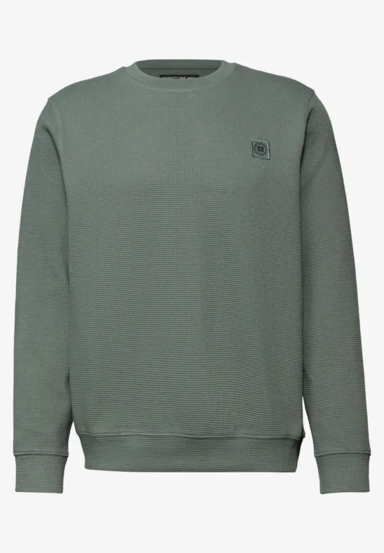 Sweatshirt mit 3D-Struktur timeless green