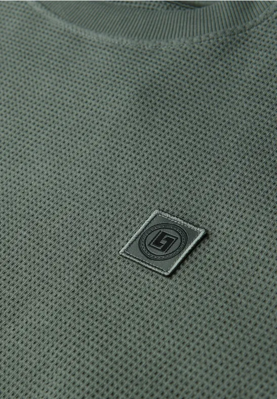 Sweatshirt mit 3D-Struktur timeless green